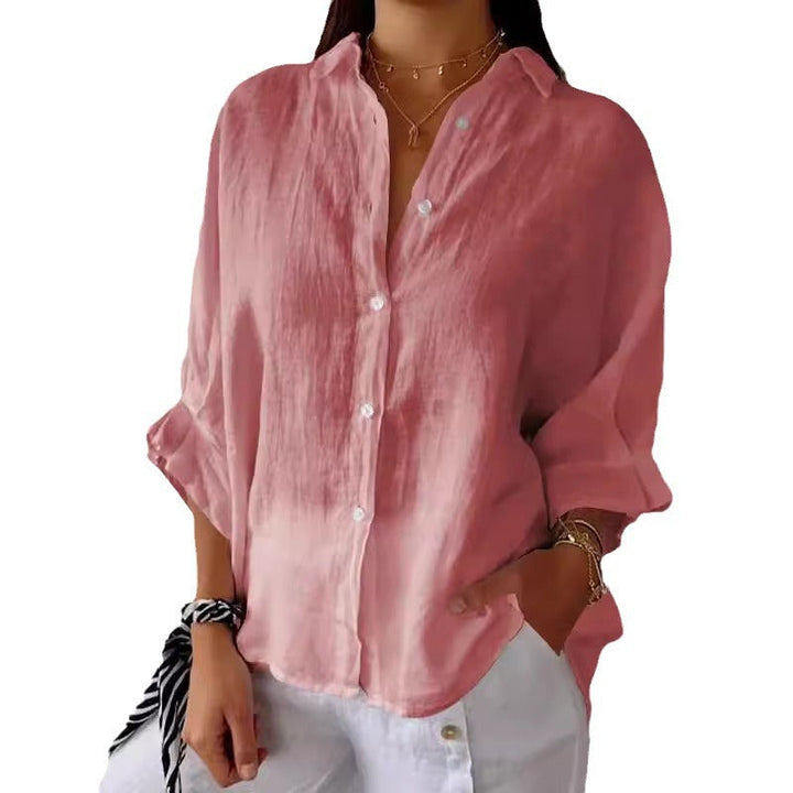 Marit roze blouse met knoopsluiting, vooraanzicht