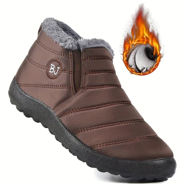 Tessa gevoerde snowboots in bruin met warmte-detail